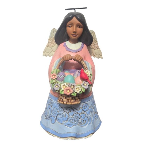 Basket Of Easter Blessings Angel Figurine Jim Shore Heartwood Creek 2021 - Picture 7 of 16